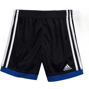 Adidas Boys Athletic Shorts, Black and Blue, Size 6